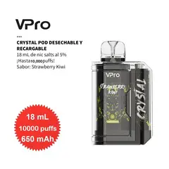 GENERICO - VPRO CRYSTAL, 10000 Puffs, Desechable 5% - Strawberry Kiwi