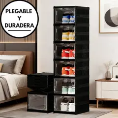 GENERICO - Organizador De Zapatos Plegable De 6 Niveles Negro Translúcido
