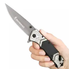 BROWNING - Cuchillo Plegable Resistente para Camping Supervivencia y Uso Outdoor