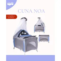 EBABY - Cuna Corral Mecedora Noa - Color Azul