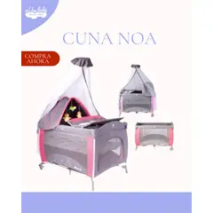 EBABY - Cuna Corral Mecedora Noa - Color fucsia