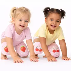 GENERICO - Rodilleras Bebé Con Acolchado Reforzado Anticaídas Uso Diario Rosadas