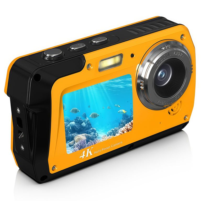 Cámara 4K Impermeable con Doble Pantalla y 56MP ¡Captura Tus Aventuras Bajo el Agua