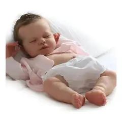 LSABEL RENACI - Muñeca Bebé Reborn De Silicona De 19 Pulgadas Niña Dormida