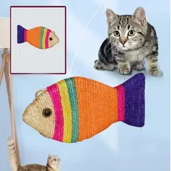 GENERICO - RASCADOR PARA GATOS COLGANTE EN FORMA DE PEZ