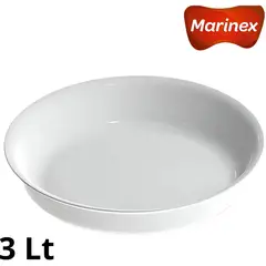 MARINEX - Fuente Redonda Grande Opaline de Vidrio Templado 3 Lt 6 Piezas-