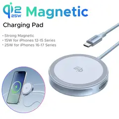 UGREEN - Cargador Inalámbrico W753 Magflow Qi2 25w Magsafe Celeste