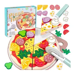 GENERICO - Juego Pizza De Madera Didactico 25 Pcs Para Niños