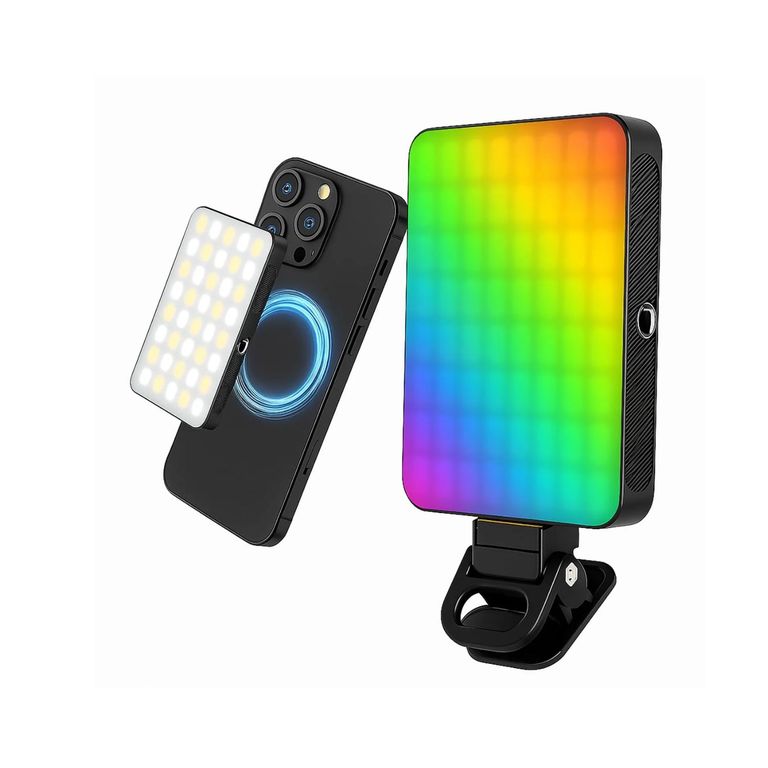 LUZ LED MAGNETICA RGB PARA CELULAR RECARGABLE PROFESIONAL PARA Selfies Videos y Streaming