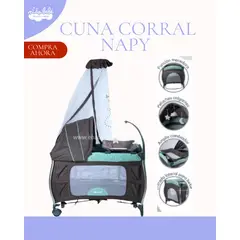 EBABY - Cuna Corral Mecedora Napy VERDE