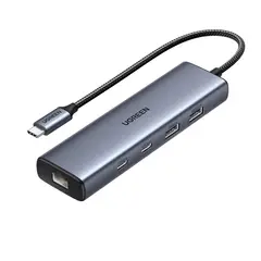 UGREEN - Hub USB-C 6 en 1: Conexiones Rápidas + Ethernet Gigabit para Tu Laptop