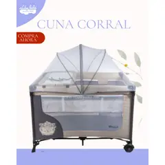 EBABY - Cuna Corral con Cambiador Happy Dream BEIGE