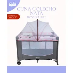 EBABY - Cuna Colecho Corral NALA con cambiador ROSADO HOT