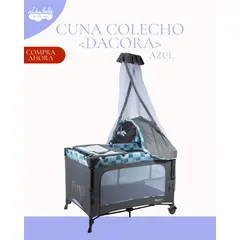 EBABY - CUNA CORRAL MECEDORA PARA BEBE COLECHO DACORA AZUL