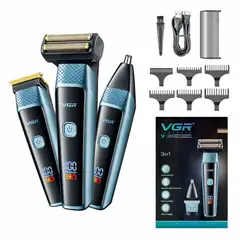 OEM - Afeitadora Eléctrica Cortadora de Cabello Barba y Nariz 3 en 1 Inalámbrica Vgr V-366