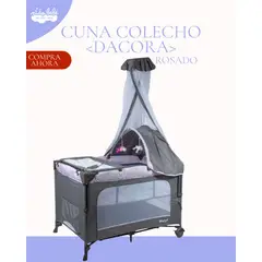 EBABY - CUNA CORRAL MECEDORA PARA BEBE COLECHO DACORA ROSADO