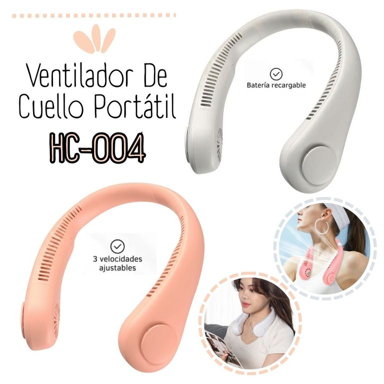 Ventilador De Cuello Portatil Recargable - ROSADO o BLANCO