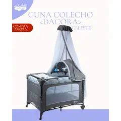 EBABY - CUNA CORRAL MECEDORA PARA BEBE COLECHO DACORA CELESTE