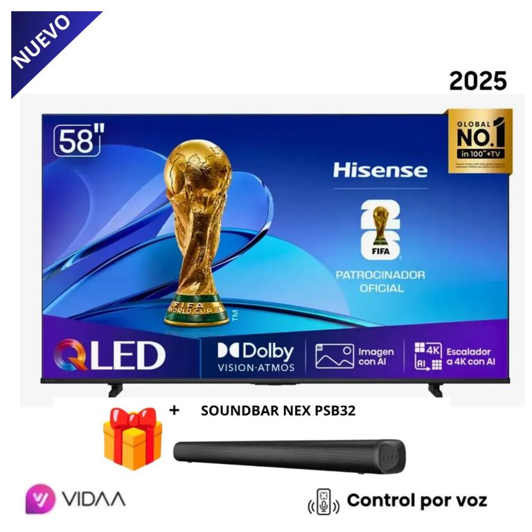 Televisor 58 58Q6QV QLED 4K 2025 + Soundbar Nex