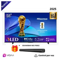 HISENSE - Televisor 58 58Q6QV QLED 4K 2025 + Soundbar Nex