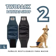 GENERICO - TWOPACK 02 Pañales Reutilizables Ecológicos PATITAS SHOP para Macho L