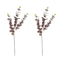 GENERICO - Set 2 Vara de eucalipto artificial para arreglos florales