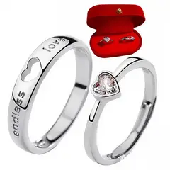 GENERICO - Duo Anillo Para Pareja - Regalo Enamoradosnovios Amor Eterno