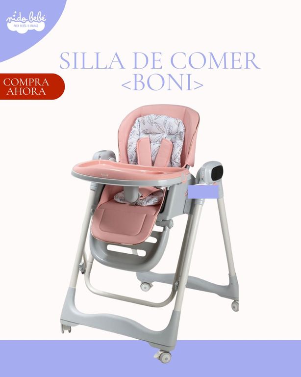 Silla De comer Para Bebé BONI COLOR ROSADO