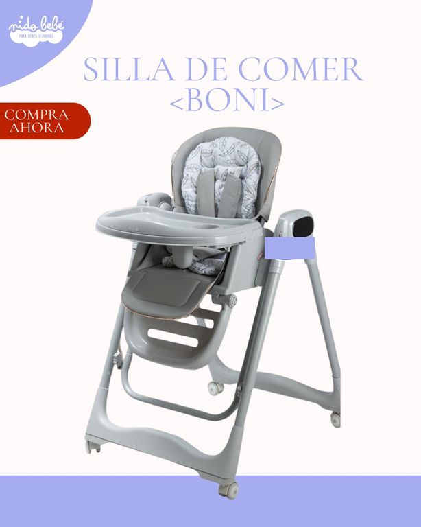 Silla De comer Para Bebé BONI COLOR GRIS