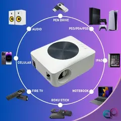 XERACOM - Proyector LED Y2 1080p portátil Wifi Hdmi Usb