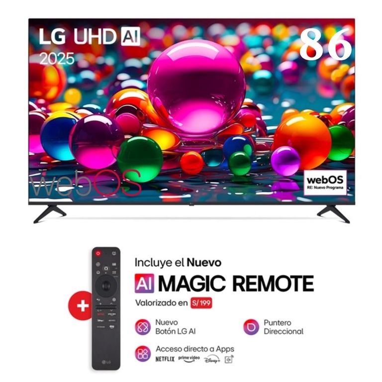 TELEVISOR 86"4K ULTRA HD SMART TV CON THINQ AI 86UA8050PSA