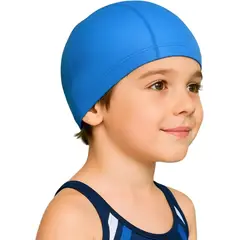 GENERICO - Gorro Piscina Niños Tela 4-10 Años AZUL