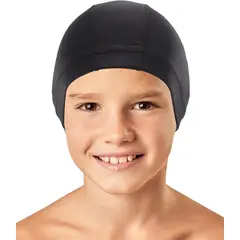 GENERICO - Gorro Piscina Niños Tela 4-10 Años NEGRO