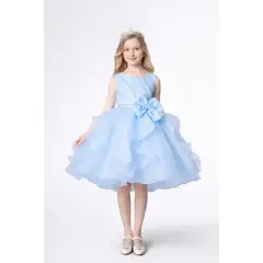 ARELYS - Vestido Niña Celeste Corto Fiesta Talla 12