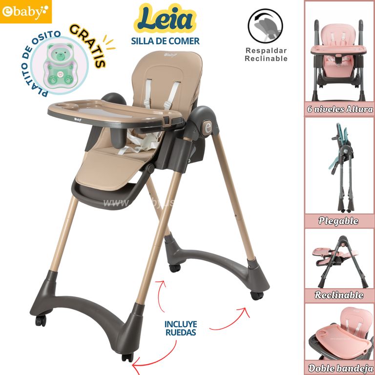Silla de comer Plegable Reclinable Leia Beige