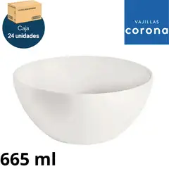 CORONA - Bowl Actualite Blanco de Porcelana 665 ml - Caja 24 Piezas- vajillas