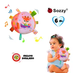 BABY - Pelota Sensorial de Peluche con Sonajero para Bebé - Ciervita