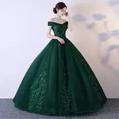 ARELYS - Vestido Mujer Fiesta Quinceañera Verde