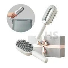 ROHS - CEPILLO PARA PEINAR CABELLO CON BOTON DE FACIL LIMPIEZA