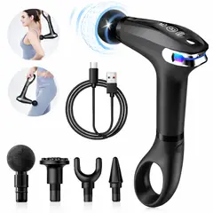 VICTORIA - Pistola de Masaje Muscular Inalámbrica con Pantalla LCD y Mango Extensible