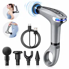 VICTORIA - Pistola de Masaje Muscular Inalámbrica con Pantalla LCD y Mango Extensible