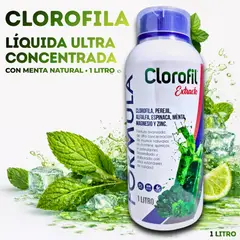 GENERICO - Clorofila Líquida Concentrada 1LITRO Extracto Clorofila al 60% Desintoxica Detox con Magnesio y Zinc