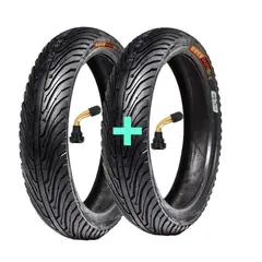 GENERICO - Pack 2 und Llanta de bicimoto electrica 14x2.50 sin cámara 8 lonas + pitón