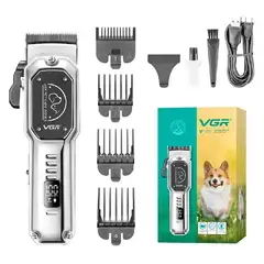 GENERICO - Maquina Cortadora de pelo VGR v-201 para Mascotas Plata con Negro