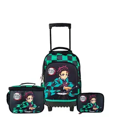 SCOOL - SET MALETA DEMON SLAYER MOCHIRUEDAS MOCHILA LONCHERA CARTUCHERA OFICIO C TOMATODO REGALO
