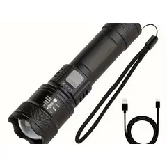 GENERICO - Linterna LED SD559 con batería recargable incorporada, 1200 USB-C