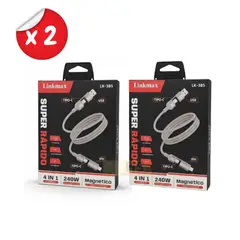 ROHS - CAble Magnetico 4 en 1, Compatible con conexiones USB Tipo-C e IPH (Pack X2 unidades)