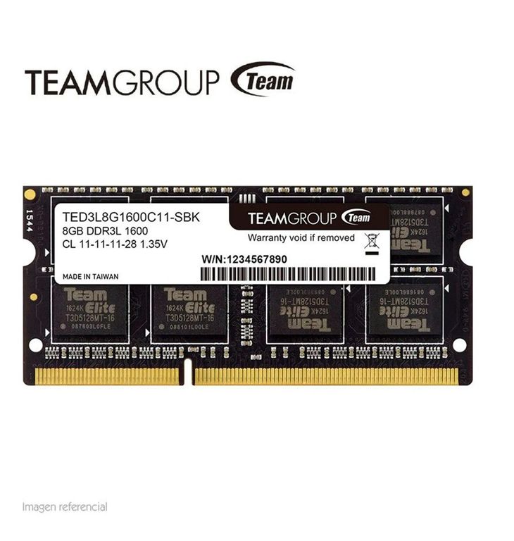 Memoria 8GB DDR3L SODIMM 1600MHz