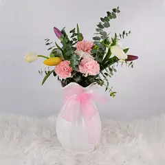 VI REGALANDO AMOR - Arreglo floral Esmeralda - Florero - Tulipanes