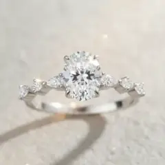 AFRODITA - Anillo De Compromiso 379 Plata Maciza Bañado En Oro Blanco